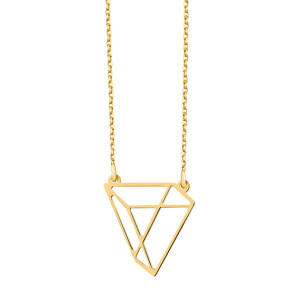 Colier argint placat cu aur galben model geometric DiAmanti G0108N_G-DIA (Argint 925‰ 1,5 g.)